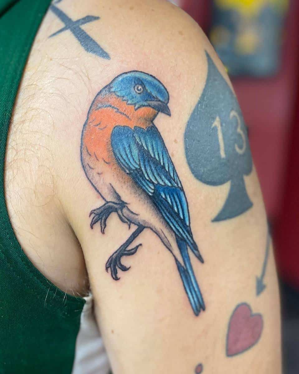 Neo Traditional Bluebird Tattoo calliloskill art