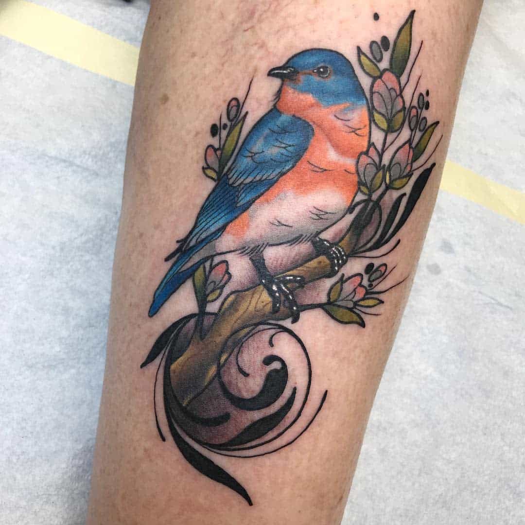 Neo Traditional Bluebird Tattoo inkbear