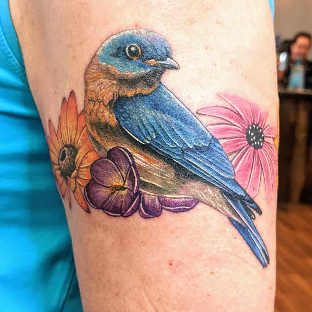 Realistic Bluebird Tattoo tattoosbyandrewsussman