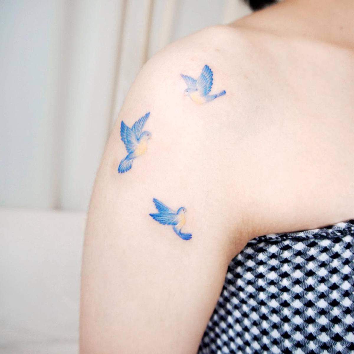 Small Bluebird Tattoo tattooist_cheeu