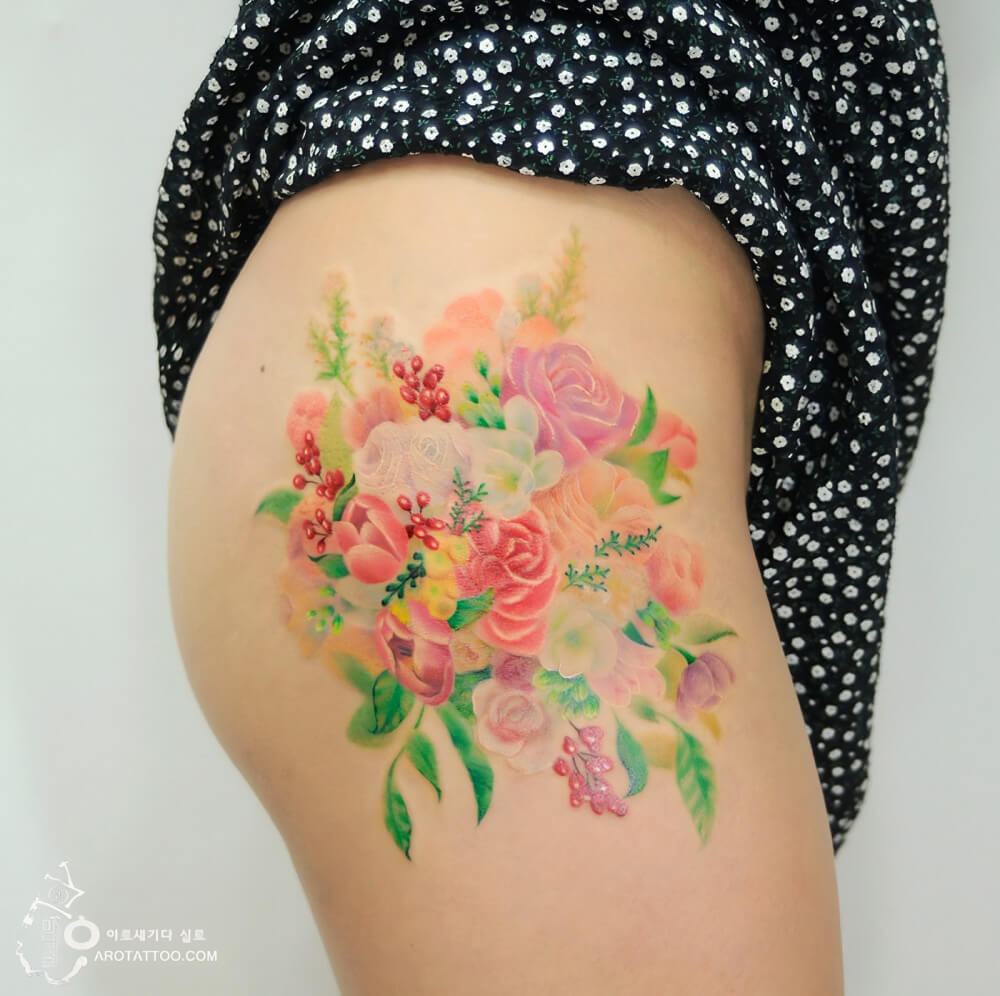 25 Colorful Floral Tattoos That Are Anything But Boring - 201