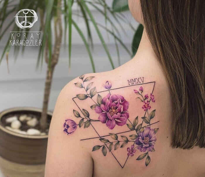 25 Colorful Floral Tattoos That Are Anything But Boring - 167
