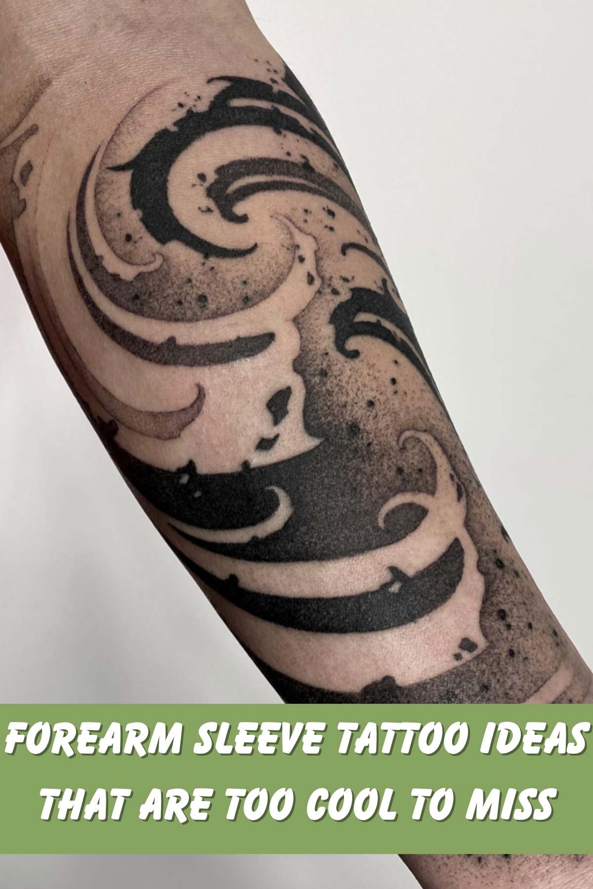 Forearm sleeve tattoo ideas that are too cool to miss. Photo of negative space tattoo.