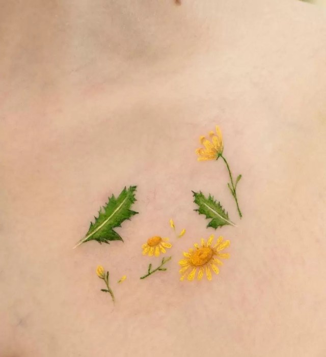 Yellow Daisy Tattoo 