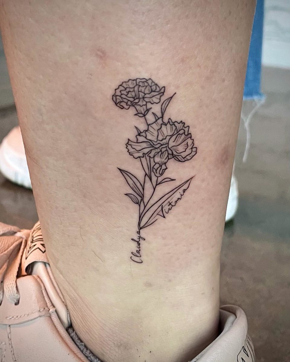 Fresh Flower Name Tattoo Ideas