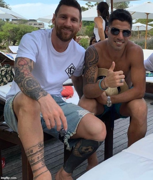 Lionel Messi a Luis Suárez na spoločnej dovolenke.