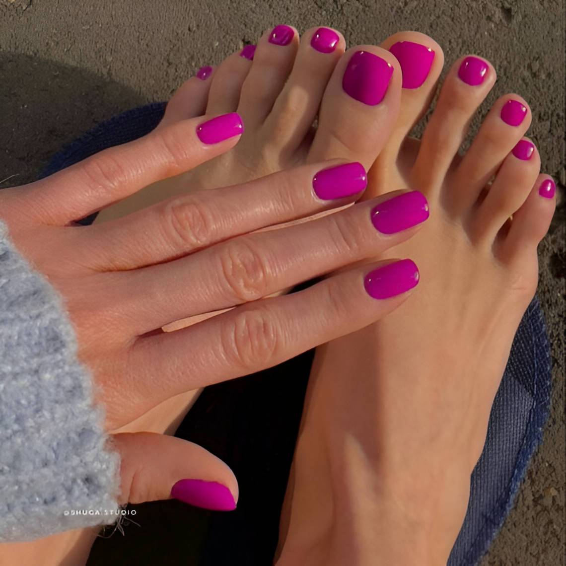 20 Matching Nail and Toe Nail Designs To Copy This Summer - 155