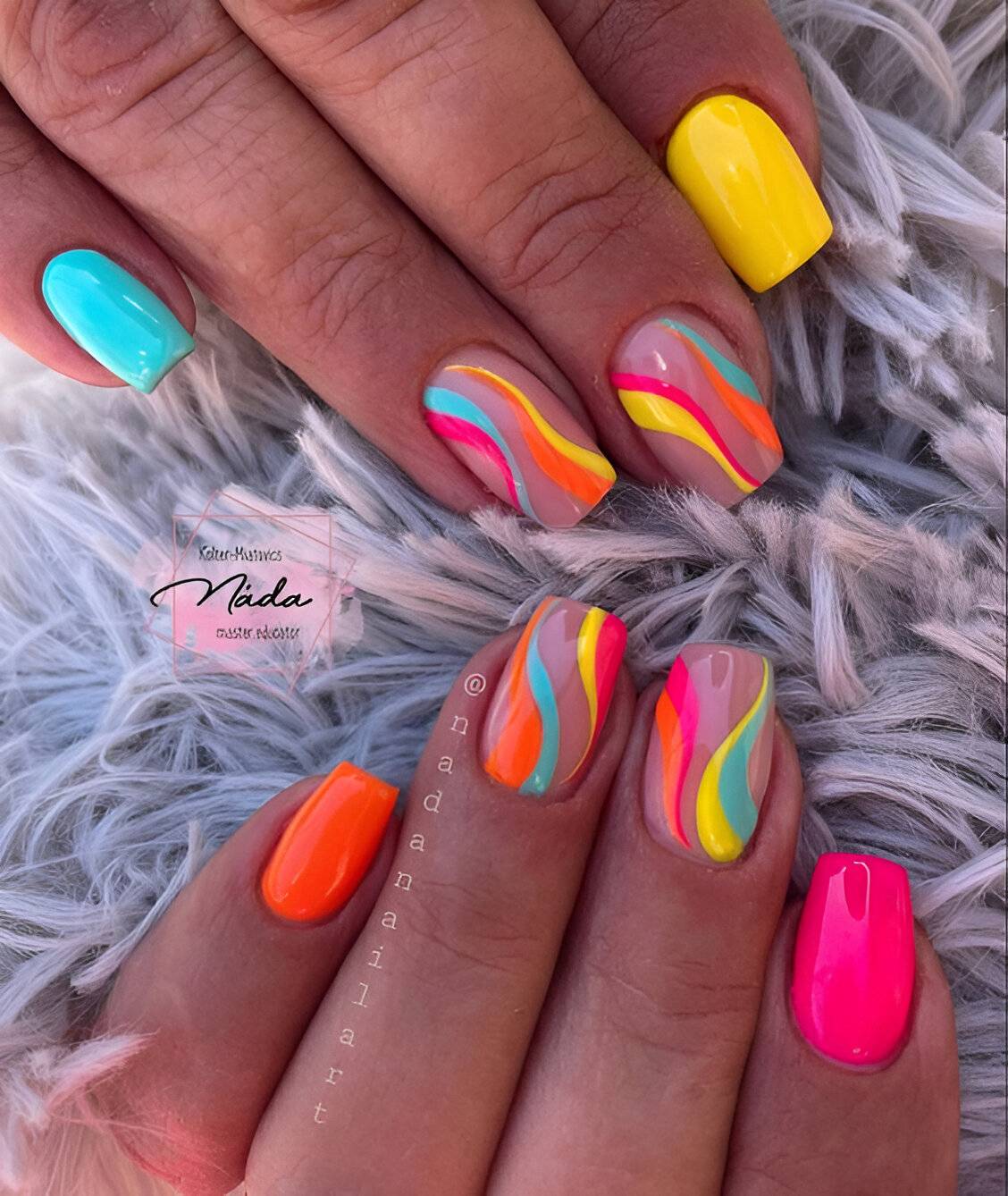 Colorful Nails With Fun Art