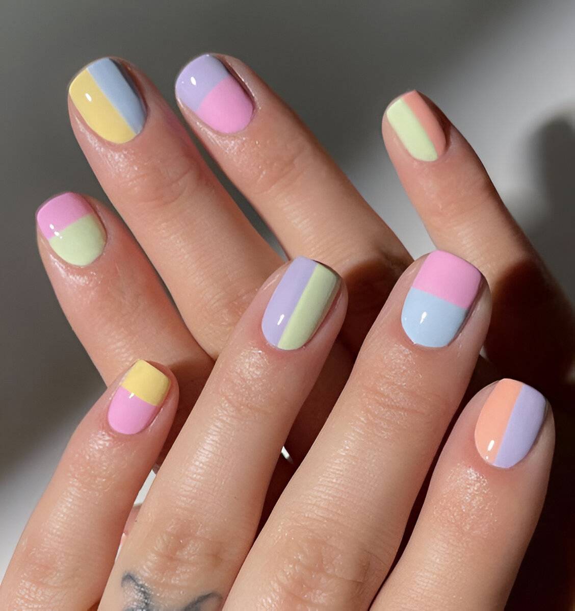 Fun Pastel Colorful Nails