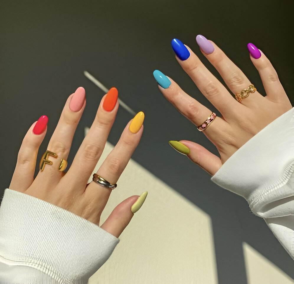 Simple Colorful Nails