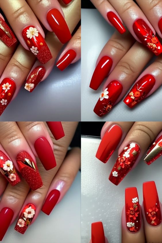 Bold and Beautiful: Red Hot Coffin Nails for Any Occasion
