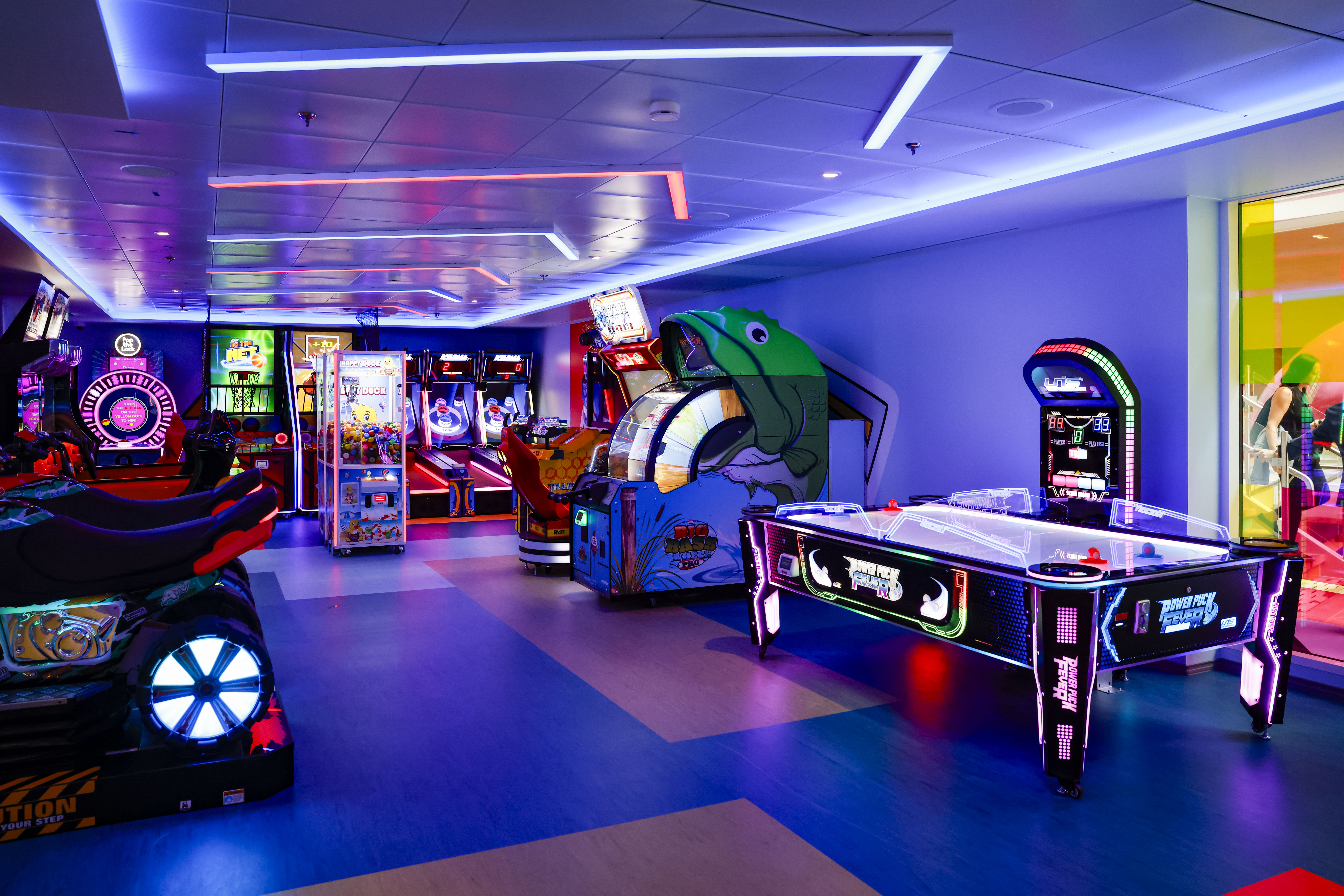 Guests can also use an arcade that has an air hockey table