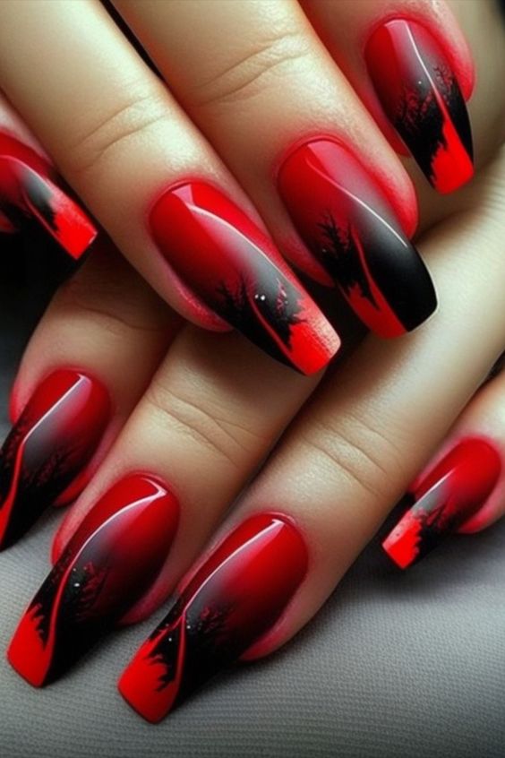 Step Up Your Nail Game This Spring with These Red Coffin Nails
