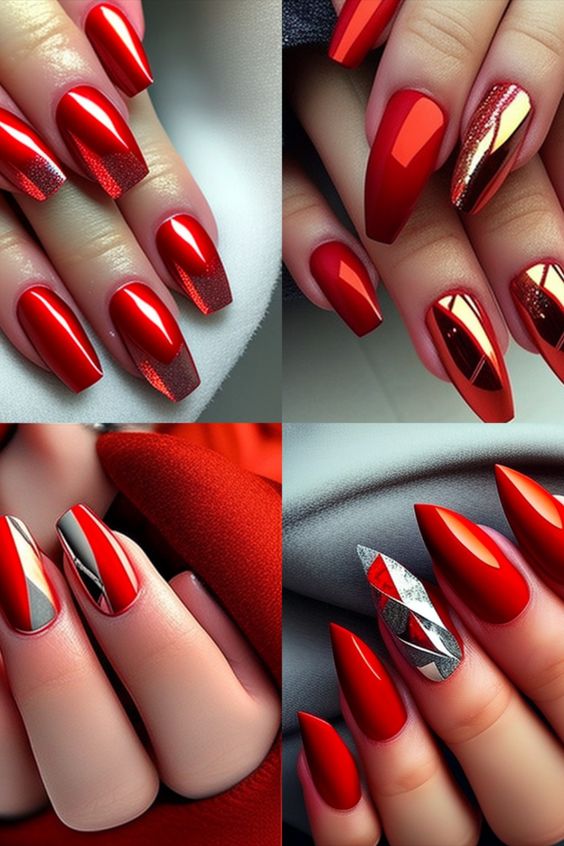 Stand Out This Spring with These Red Coffin Nail Designs