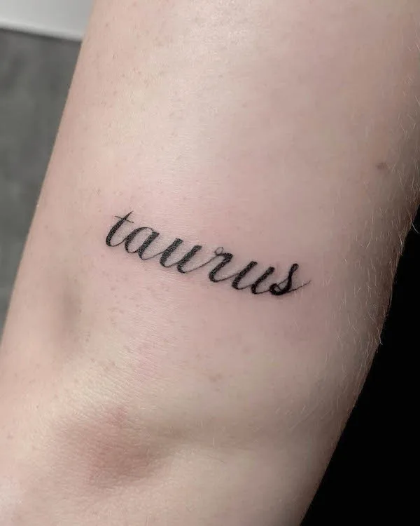 Taurus elbow tattoo by @dcsss_tattoo
