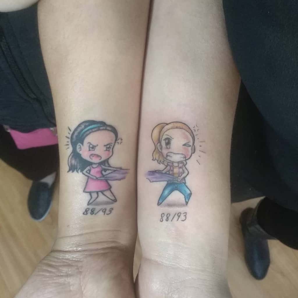 manga-chibi-color-ink-sister-tattoo-josaphextattoo