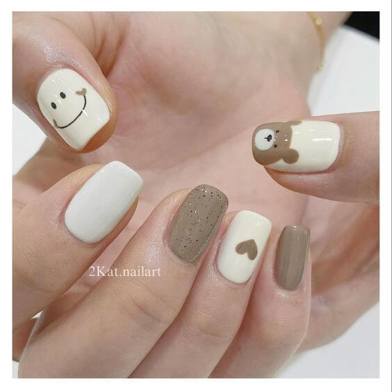 Cute Light Brown Nails