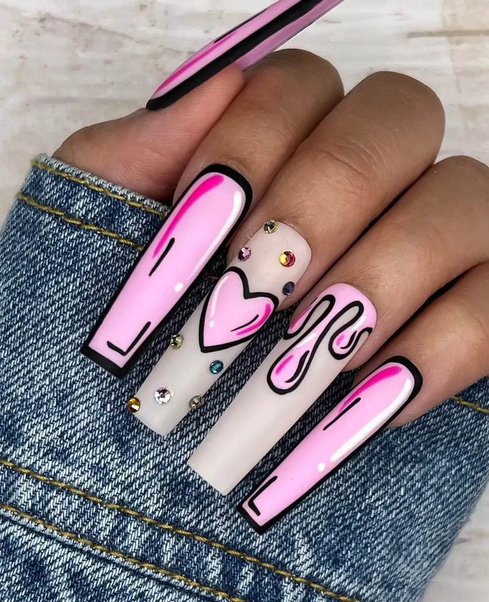 30 Easy And Lovely Heart Nail Ideas To Rock All Year Round - 215