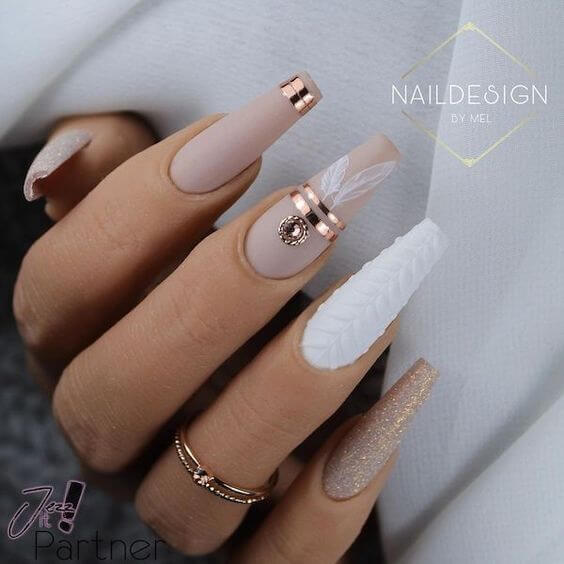 Matte Brown Coffin Nails