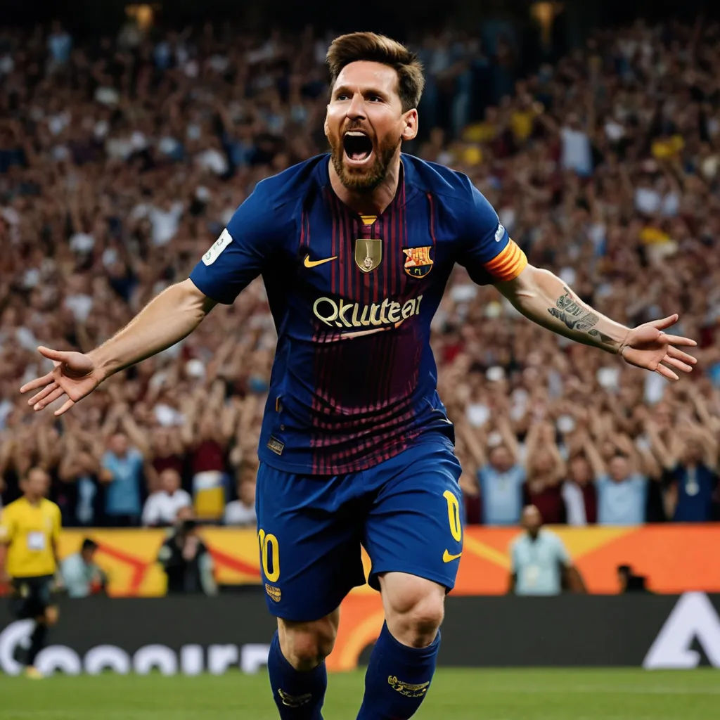 a man is celebrating a goal in a soccer game with his hands in the air and his mouth wide open, plasticien, a picture, Carles Delclaux Is, 4k uhd image