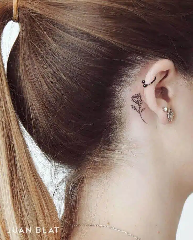 25 Low-key Stunning Behind The Ear Tattoos To Get ASAP - 203