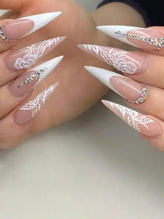 30 Elegant Flower Nail Designs Beautiful All Year Round - 231