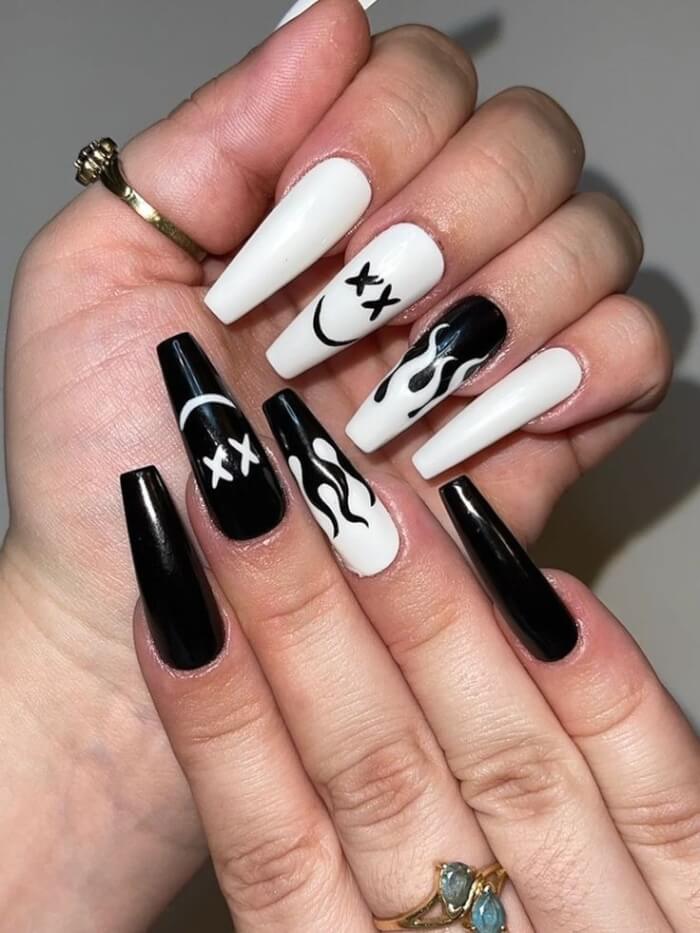 25 Exquisite Coffin Nail Designs That'll Bring You On Cloud Nine - 135