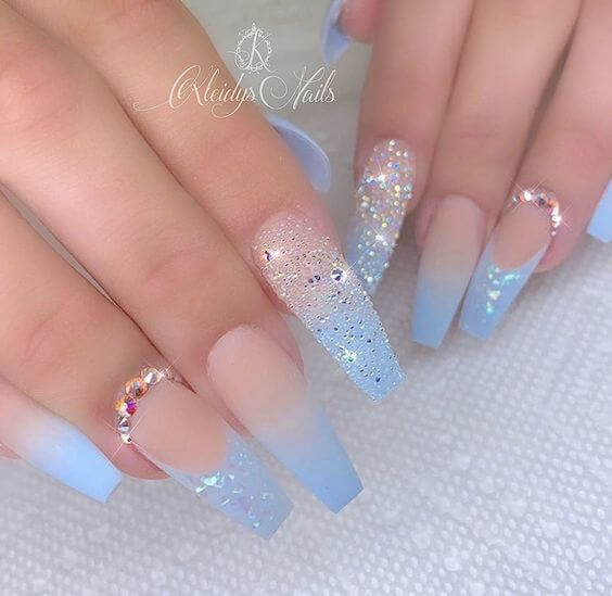 Blue Ombre Nails