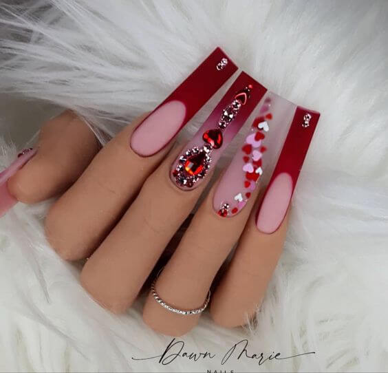 Find Out 20 Red Long Acrylic Nails That Will Complement Your Sassy Personality - 115