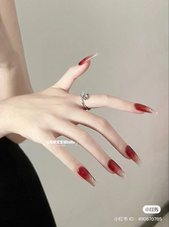 Find Out 20 Red Long Acrylic Nails That Will Complement Your Sassy Personality - 108