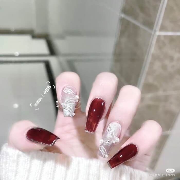 Find Out 20 Red Long Acrylic Nails That Will Complement Your Sassy Personality - 118