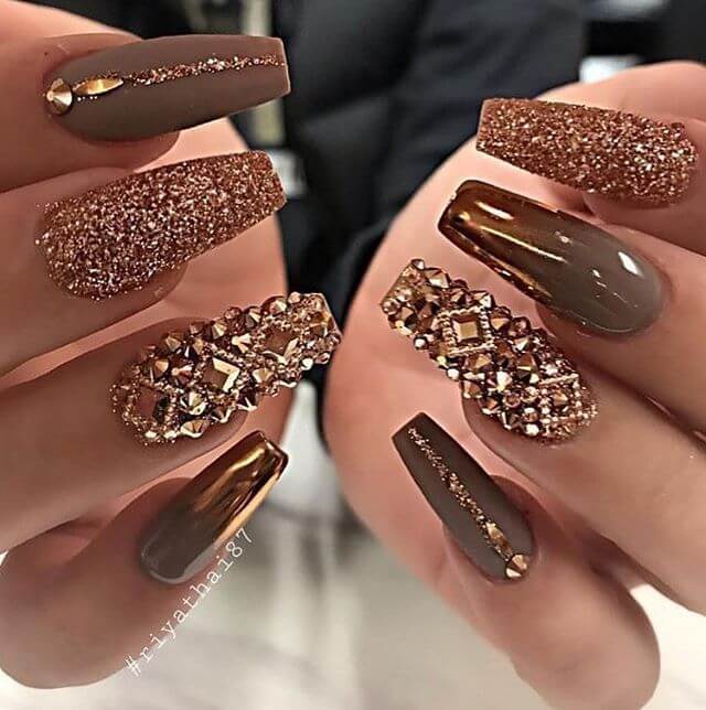 20 Easy Brown Coffin Nails For You To Rock This Year - 130