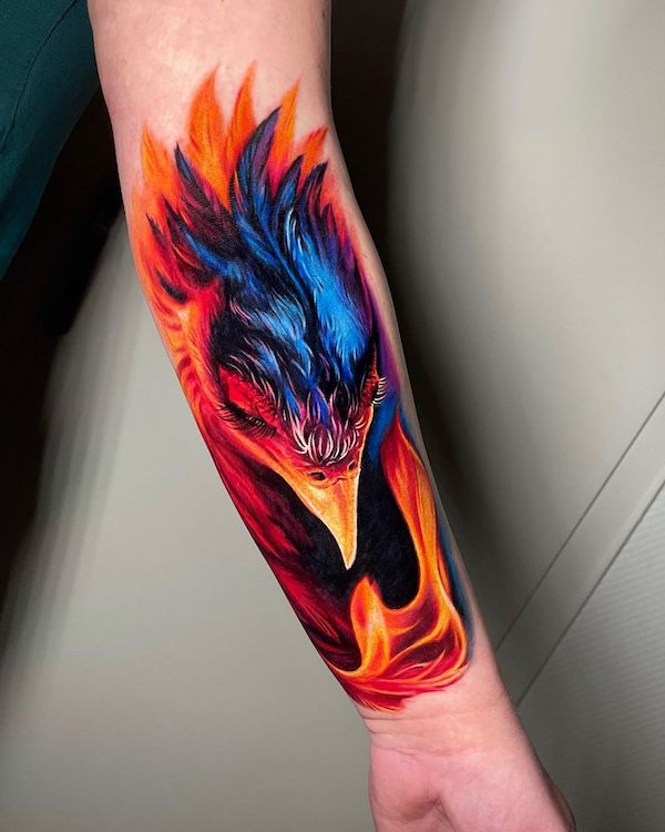 phoenix tattoos by @adrienn.kern