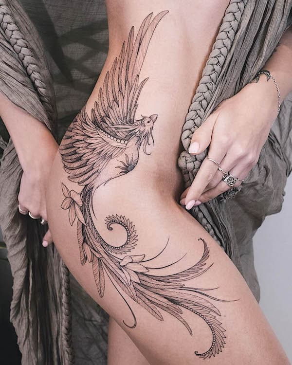 phoenix tattoos by @aestet.ink