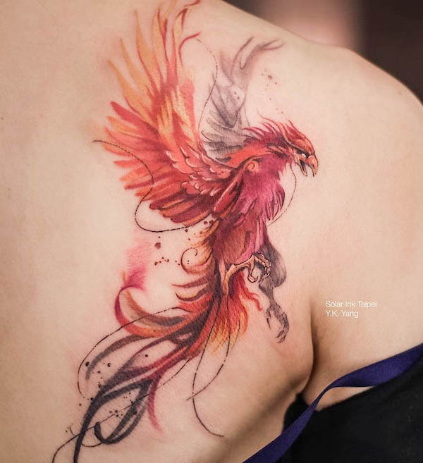 phoenix tattoos by @yktaipei