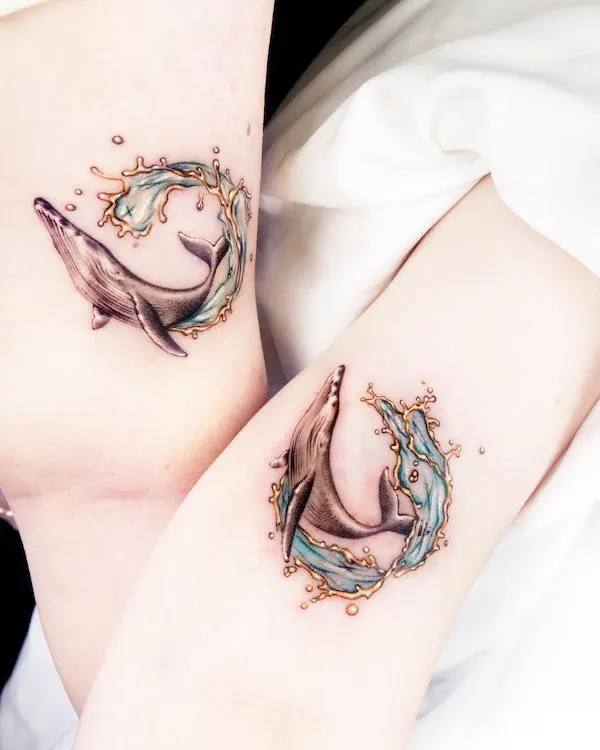 Matching whales by @tattooist_toma