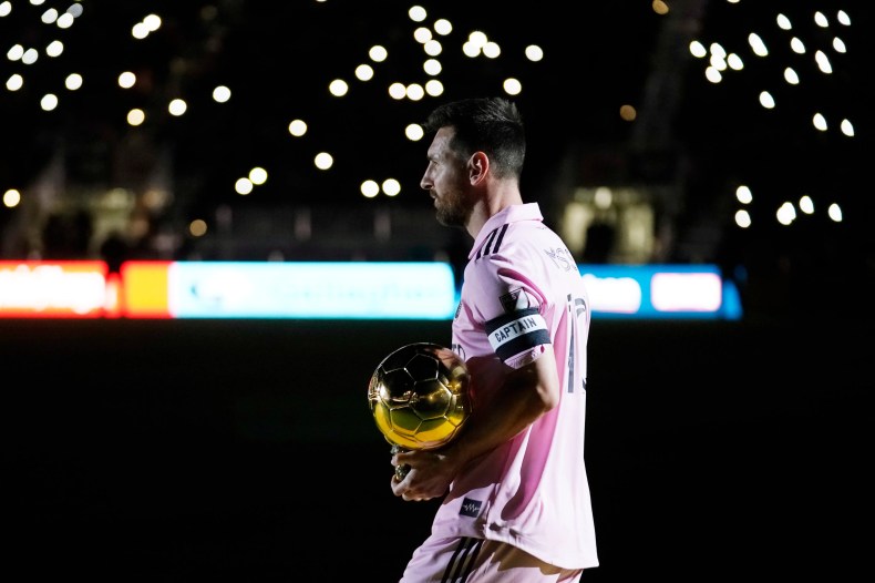 Lionel Messi's 8th Ballon D'Or trophy celebrated by Inter Miami in exhibition match | The Seattle Times