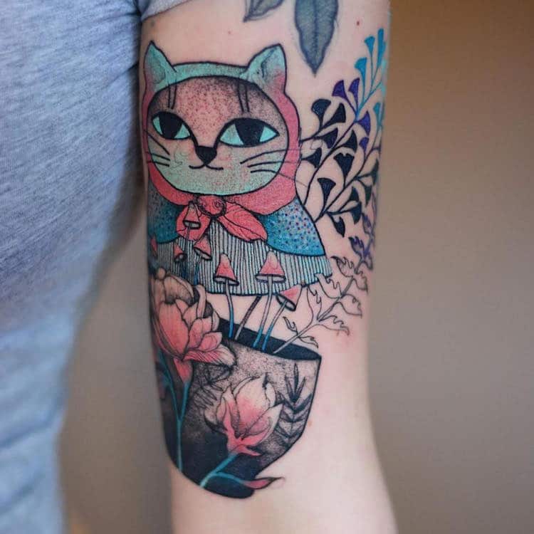 Colorful Tattoo Animal Tattoos Watercolor Tattoos Illustrative Tattoos Joanna Swirska