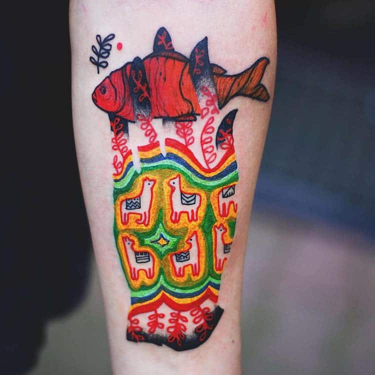 Colorful Animal Tattoos Watercolor Tattoos Illustrative Tattoos Joanna Swirska