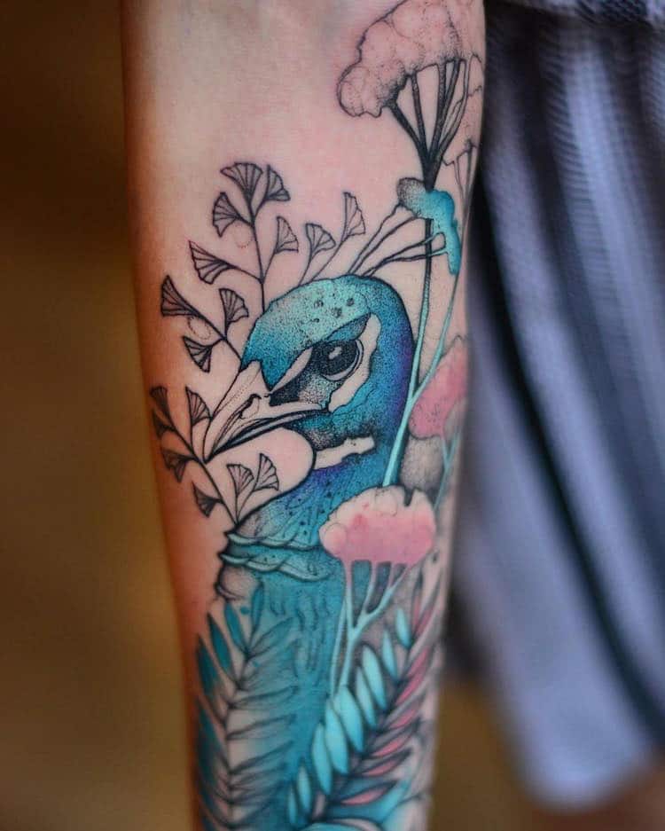 Colorful Tattoo Animal Tattoos Watercolor Tattoos Illustrative Tattoos Joanna Swirska