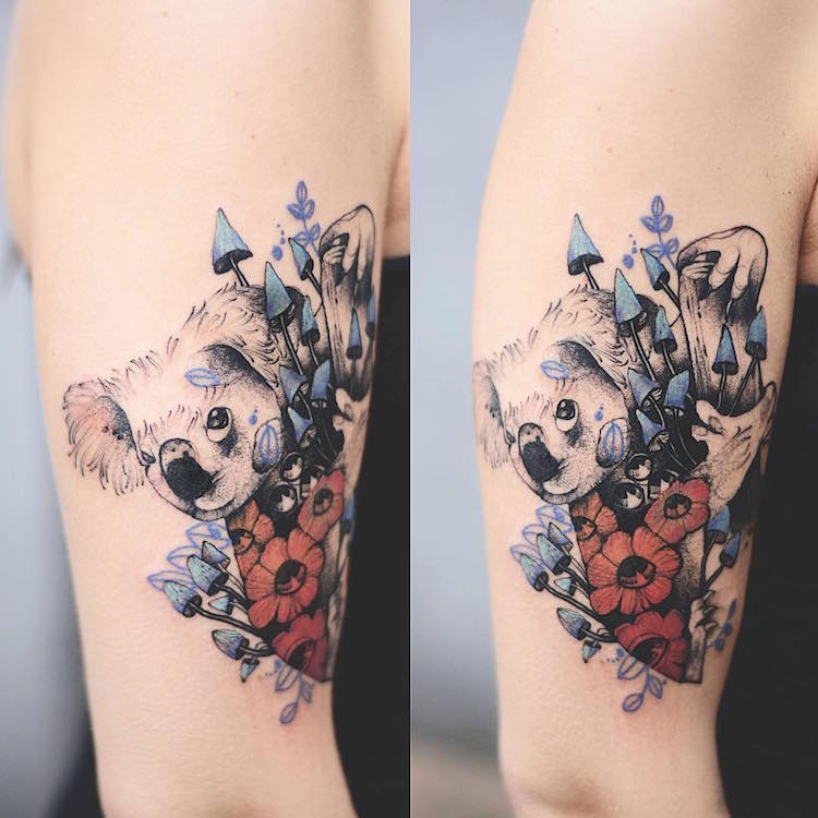 Colorful Tattoo Animal Tattoos Watercolor Tattoos Illustrative Tattoos Joanna Swirska