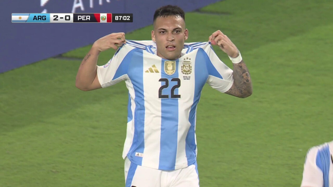 Lautaro Martínez scores his second goal as Argentina takes a 2-0 lead over  Peru | 2024 Copa América