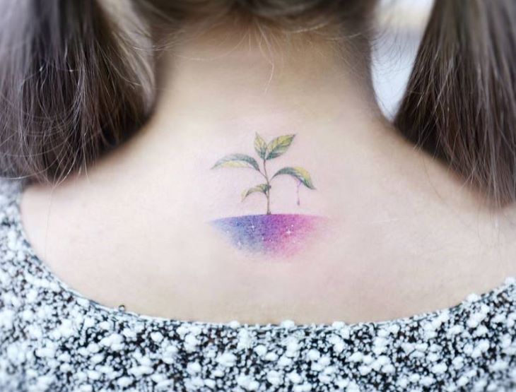 tiny sapling tattoo