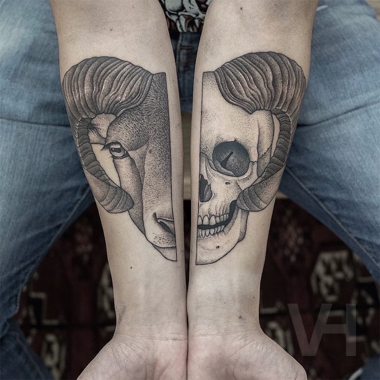 Symmetrical Tattoos by Valentin Hirsch