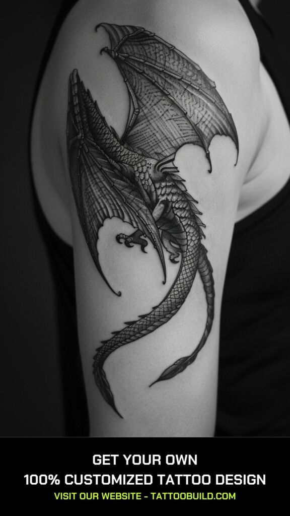 dragon wing tattoo design