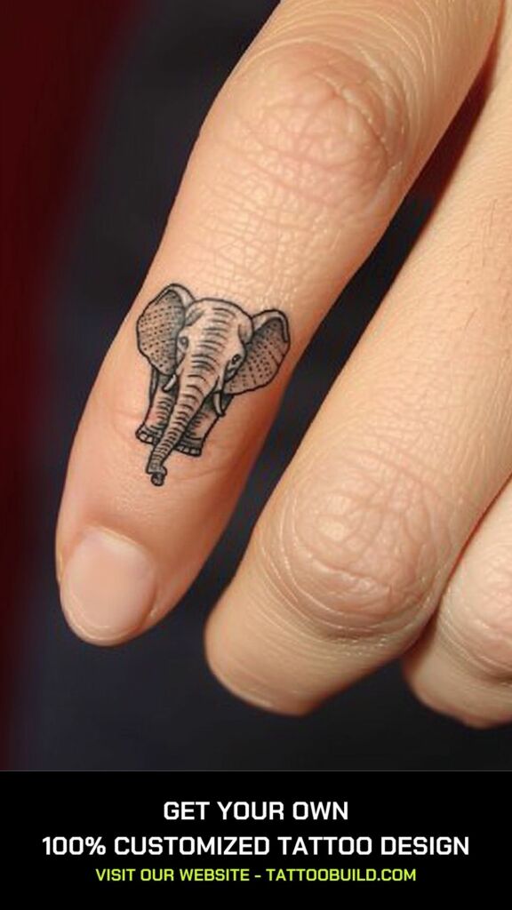 elephant finger tattoo