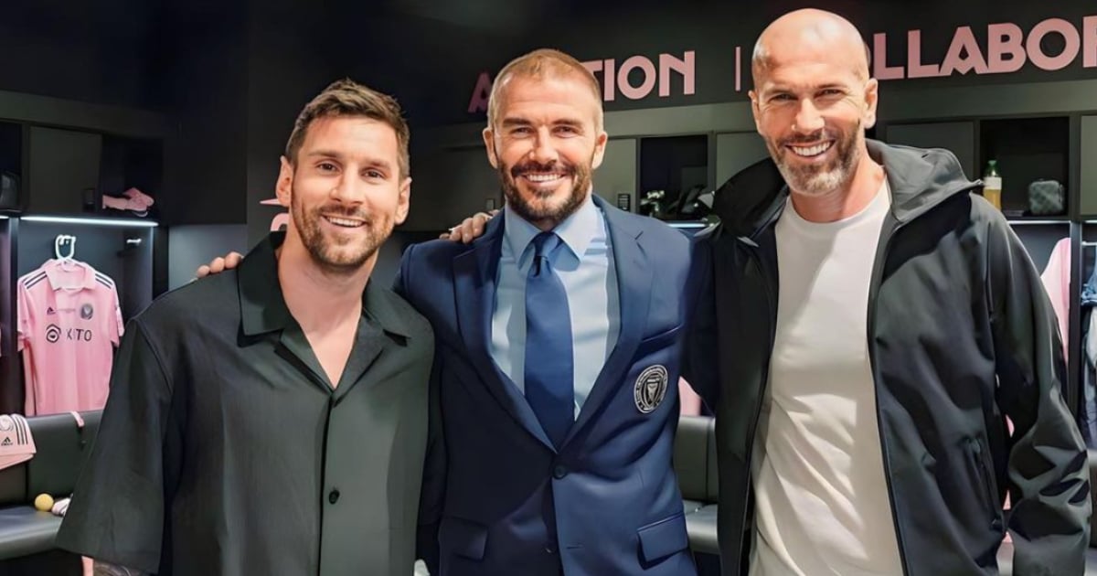 Three football legends: Leo Messi, Beckham and Zidane meet in Miami in a  historic photo