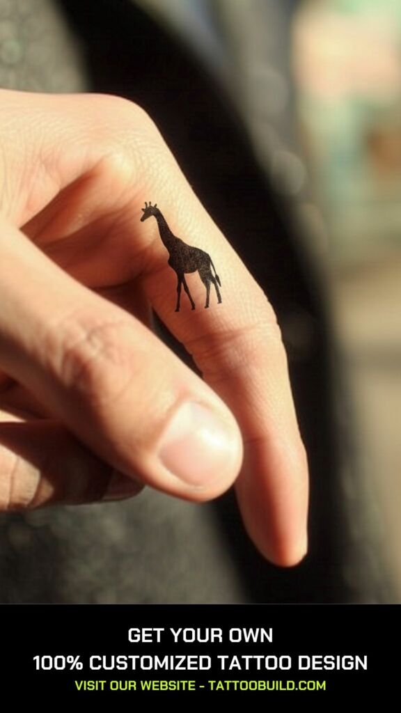 giraffe silhouette tattoo design