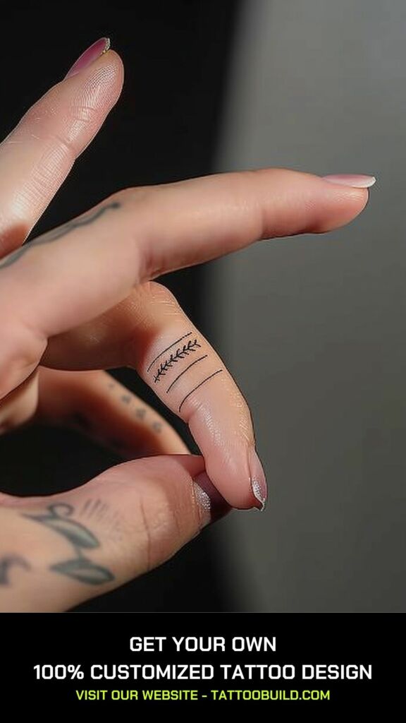 minimalist line tattoo on the finger