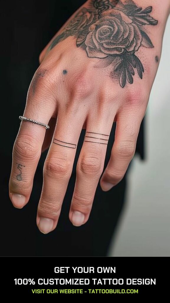 minimalist line tattoo on the finger